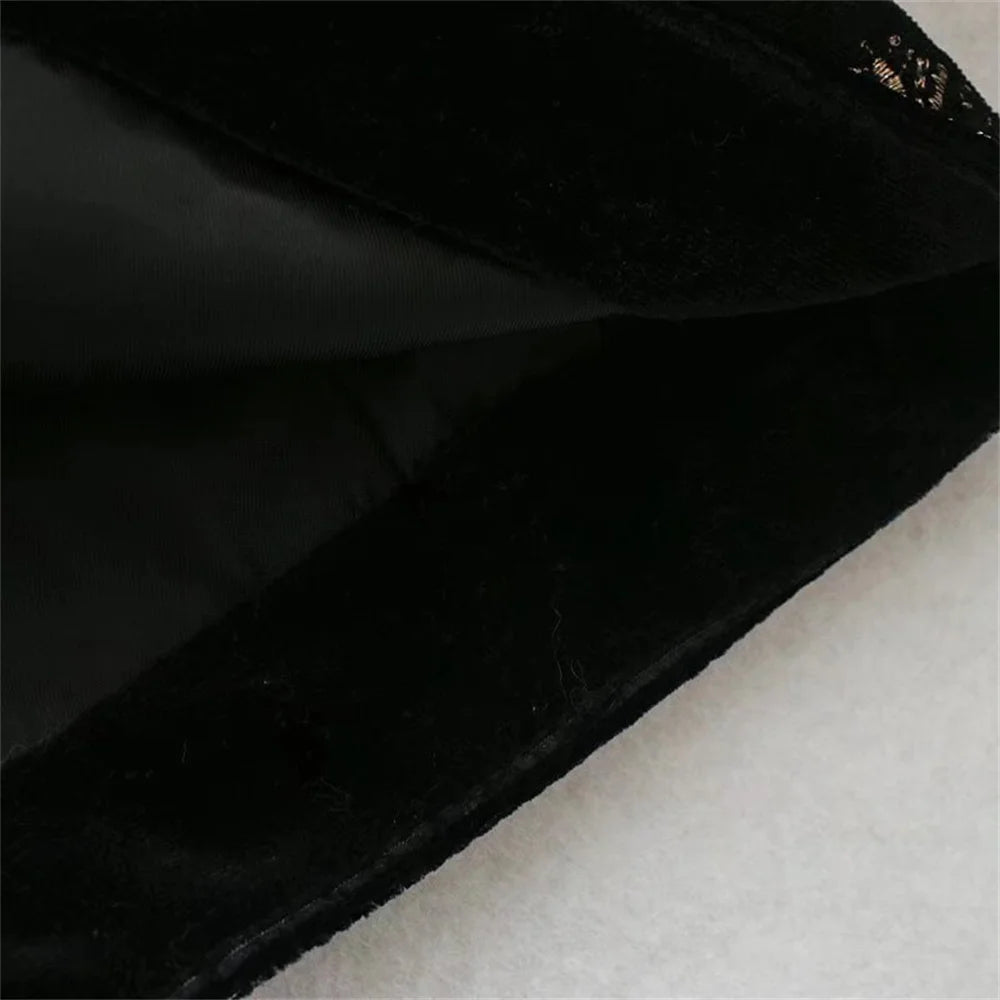 2024 Zarb Spring/Summer New Women's Fashion and Versatile Slim Fit Trendy Palace Embroidered Velvet Coat