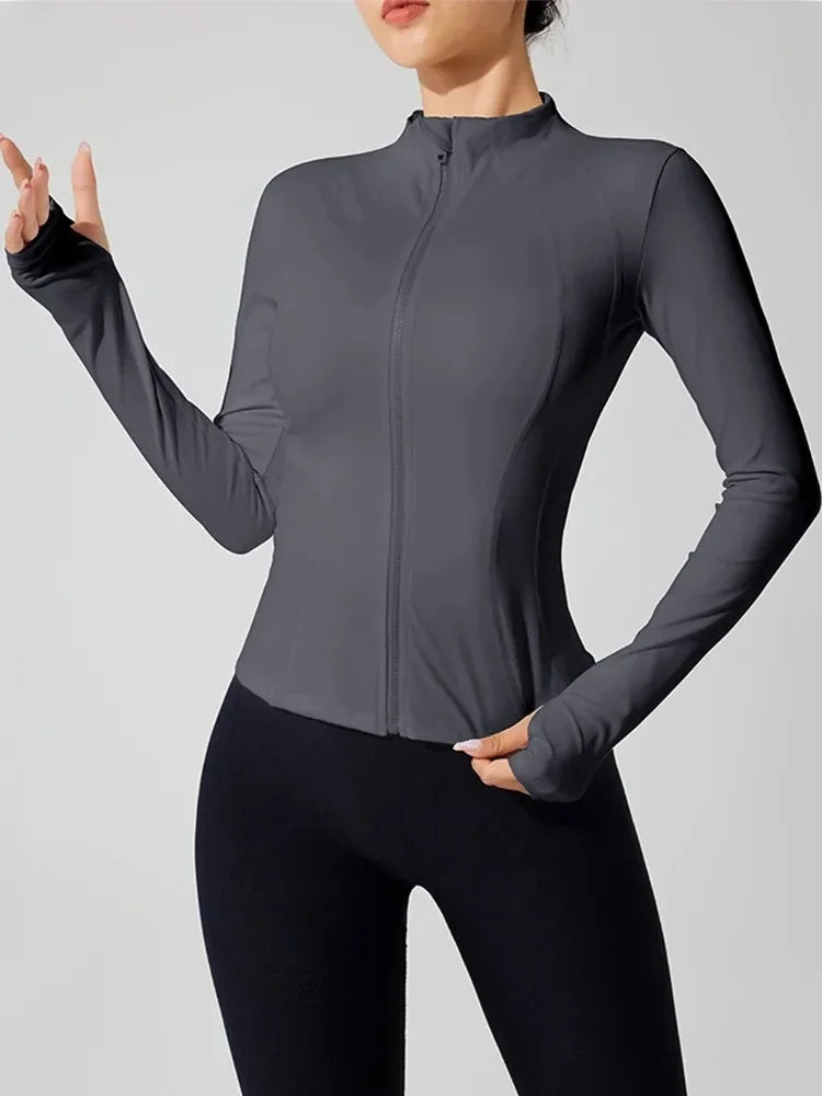 2025 Full Zipper Windproof Winter Outdoor Gym Fitness Coats Women's Jackets