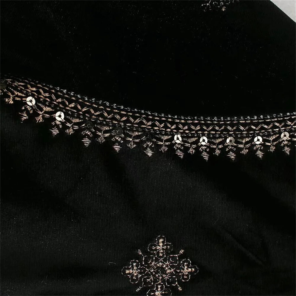 2024 Zarb Spring/Summer New Women's Fashion and Versatile Slim Fit Trendy Palace Embroidered Velvet Coat